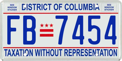 DC license plate FB7454