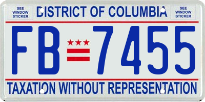 DC license plate FB7455