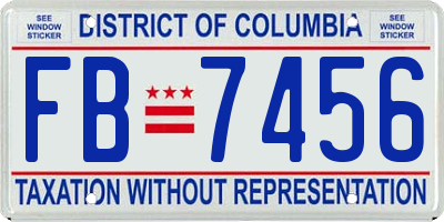 DC license plate FB7456