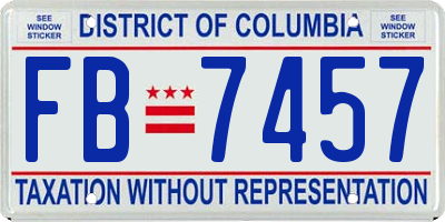 DC license plate FB7457