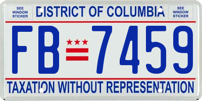 DC license plate FB7459