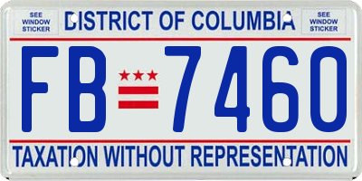 DC license plate FB7460