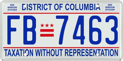 DC license plate FB7463