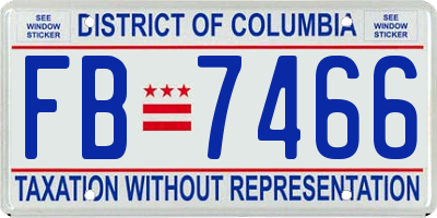 DC license plate FB7466