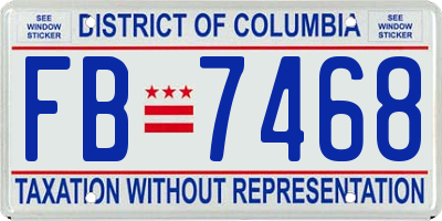 DC license plate FB7468