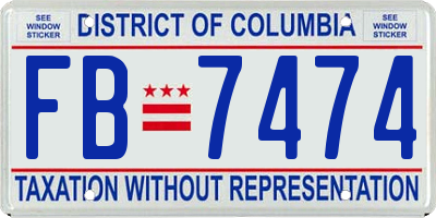 DC license plate FB7474