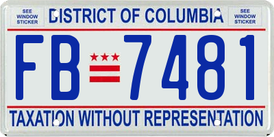 DC license plate FB7481