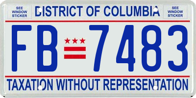 DC license plate FB7483