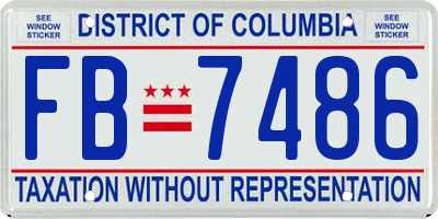 DC license plate FB7486