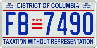 DC license plate FB7490