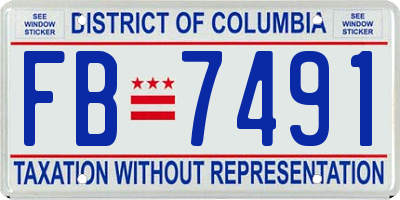 DC license plate FB7491