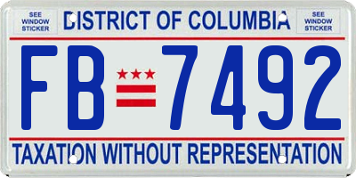 DC license plate FB7492