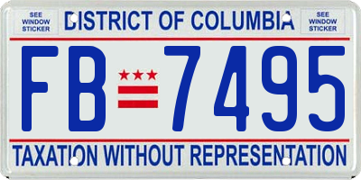 DC license plate FB7495