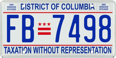 DC license plate FB7498