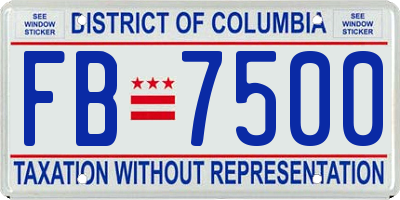 DC license plate FB7500