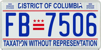 DC license plate FB7506