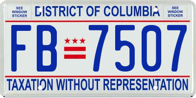 DC license plate FB7507