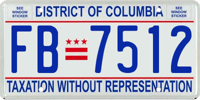 DC license plate FB7512