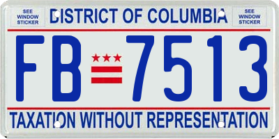 DC license plate FB7513