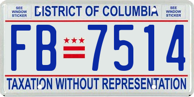 DC license plate FB7514