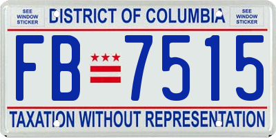 DC license plate FB7515