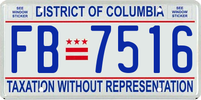 DC license plate FB7516