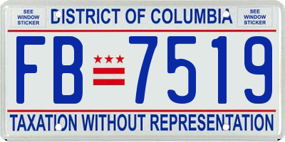 DC license plate FB7519