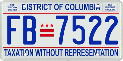 DC license plate FB7522