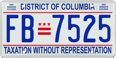 DC license plate FB7525