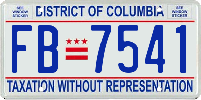 DC license plate FB7541