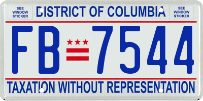 DC license plate FB7544