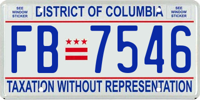 DC license plate FB7546