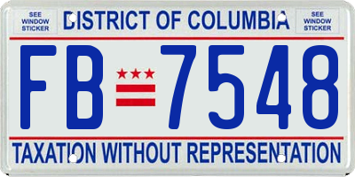 DC license plate FB7548