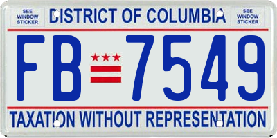 DC license plate FB7549