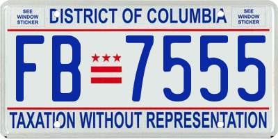 DC license plate FB7555