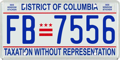 DC license plate FB7556