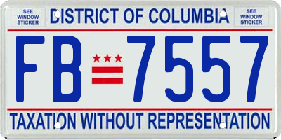 DC license plate FB7557