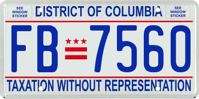 DC license plate FB7560