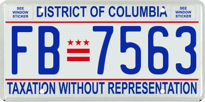 DC license plate FB7563