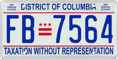 DC license plate FB7564