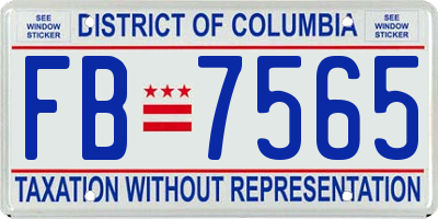 DC license plate FB7565