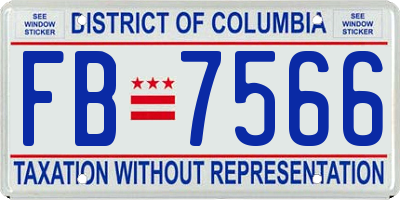 DC license plate FB7566