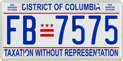 DC license plate FB7575