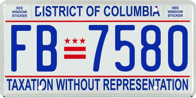 DC license plate FB7580