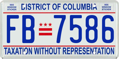 DC license plate FB7586