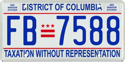 DC license plate FB7588