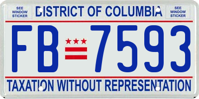 DC license plate FB7593