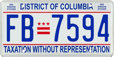 DC license plate FB7594