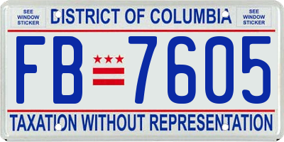 DC license plate FB7605