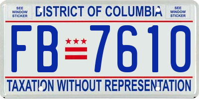 DC license plate FB7610